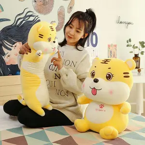Bonito Naughty Tiger Plush Stuffed Toy Animal Bonecas De Pelúcia para Crianças Decoração para casa
