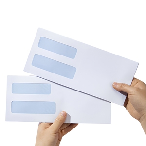 Enveloppes d'expédition <span class=keywords><strong>en</strong></span> papier kraft blanc épais écologiques, auto-adhésives avec fenêtre, personnalisables pour courrier professionnel <span class=keywords><strong>express</strong></span> – Vente <span class=keywords><strong>en</strong></span> gros - Product Image 1