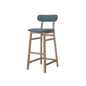 Синяя барная мебель Ktv, винтажные ножки для барного стула, деревянный барный стул с задней крышкой
