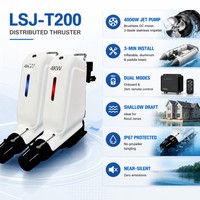 Moteur hors-bord électrique à propulseur distribué LSJ-T200 4KW, installation rapide, régulateur de vitesse, alarme de batterie, utilisation de sauvetage