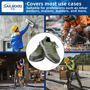 Zapatos de seguridad para el trabajo de hombre verde militar 023 Oxford Sole Space Leather Steel Toe Botas a prueba de perforaciones - Product Image 3