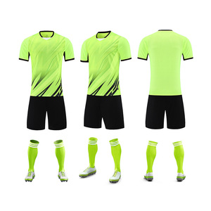 Wholesale OEM Custom Unisex <b>Soccer</b> Jersey Sets V-neck Short Sleeve Heat-Transfer Printed 100% Polyester Breathable - Product Image 1