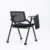 Usine directement tissu rembourré chaise d'école pli chaise de formation avec tablette d'écriture empilable conférence tablette chaise en gros