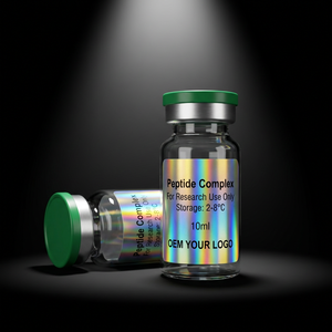 Étiquettes holographiques professionnelles haute sécurité pour flacons de peptides avec technologie VOID anti-effraction - Product Image 1