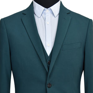Оптовая продажа, мужской костюм из 3 предметов зеленого цвета, мужские деловые костюмы - Product Image 3