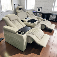 Fauteuil Inclinable Électrique Moderne Crème avec Port USB, pour Salon, École, Salle de Sport ou Cinéma