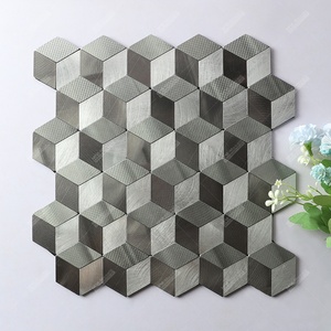 Vevor — moule gris métal argent, nouvelle décoration intérieure, salle de bains, 3d auto-<span class=keywords><strong>adhésif</strong></span> mural, écorce et bâton, carreaux de mosaïque - Product Image 1