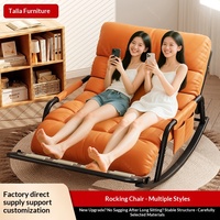 Fauteuil inclinable à bascule moderne en métal pour salon, balcon, détente, sommeil, super confortable, housse en coton