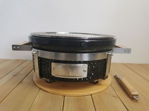 Barbecue Kamado <span class=keywords><strong>SEB</strong></span> Habachi moderne en acier inoxydable, fumoir en céramique portable, barbecue au charbon <span class=keywords><strong>de</strong></span> bois avec commande tactile, pour le camping et le jardin - Product Image 6