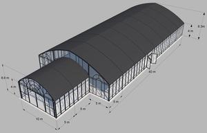 เต็นท์งานเลี้ยงกลางแจ้งทรงโค้งขนาด 20x40 ฟุต แบบ Heavy Duty พร้อมหลังคา PVC กันน้ำ - Product Image 2