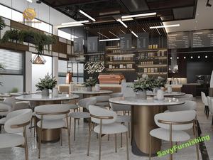 Comptoir de café-bar personnalisé <span class=keywords><strong>Restaurant</strong></span> <span class=keywords><strong>chic</strong></span> Design d'intérieur Ensemble de meubles de café-<span class=keywords><strong>restaurant</strong></span> Café moderne Conception de comptoir de magasin de boulangerie - Product Image 2