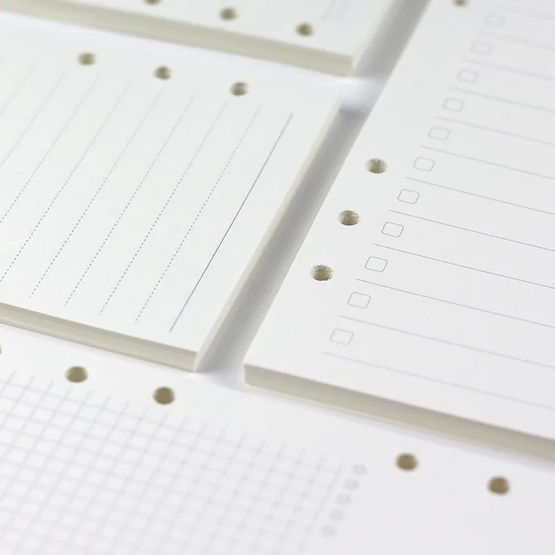 A5 A6 A7หลวมโน้ตบุ๊คเติมเงิน Spiral Binder หน้าภายในไดอารี่รายสัปดาห์รายเดือน To Do List Line Dot Grid กระดาษภายใน