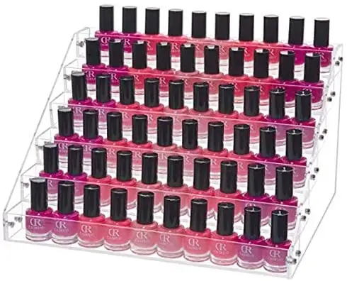 Wholesale 5 Tiers Clear Acrylic Organizer Holder Display Stands Nail Polish Organizer Makeup Retail Store Stand