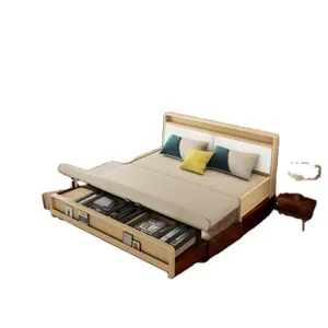 Smart Bed Multifunktion ale Massage funktion Leder bett mit Lautsprecher USB-Ladegerät für das Schlafzimmer