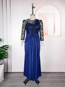 Abito da sera da donna taglie forti con pizzo e cuciture, abito da banchetto scintillante con paillettes <span class=keywords><strong>per</strong></span> feste - Product Image 6