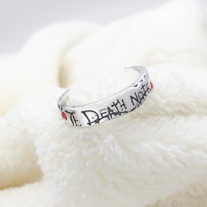 19 Designs Bijoux Accessoires Anime Death Note <span class=keywords><strong>DBZ</strong></span> Anneau Alphabet Bague Vintage Antique Argent Ouverture Anneau Réglable - Product Image 3