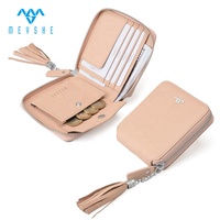 Dompet Kartu Pendek Berkualitas Tinggi Mewah Custom dengan Rumbai untuk Wanita, Kulit Asli Harga Pabrik, Dompet Koin