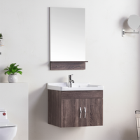 Meuble-lavabo moderne résistant à l'eau et vanité de salle de bain avec miroir mural pour villa – Mobilier de salle de bain