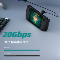 Pemasok OEM 2 in 1 100W Tipe C jantan ke USB a adaptor betina tipe-c 20Gbps konverter Video Transfer cepat HD untuk Gamer Audio 8K
