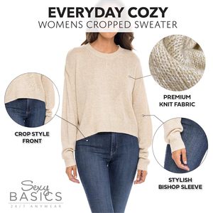 Pull ras du cou à manches longues pour femme FOXA, poids moyen, confortable, anti-boulochage, coupe décontractée pour l'automne - Product Image 6