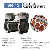 Bestseller Pompe à vide à piston sans huile 220V 130W pour l'extraction d'air dans les processus industriels