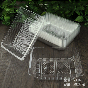 Hinged Lid Clear Disposable Vegetable Plastic Container