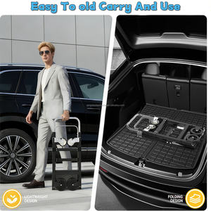 Troli Lipat 3 in 1 Tugas Berat, Dapat Diubah Menjadi Gerobak Dorong Baja Portabel dengan Gagang Teleskopik dan Roda Karet - Product Image 4
