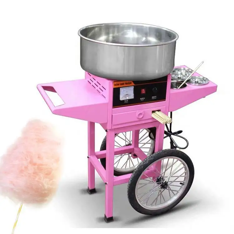 top list Mini Full Automatic Industry Cotton Candy Floss Flower Machine the Cheap Cart Rent and Popcorn with Dome
