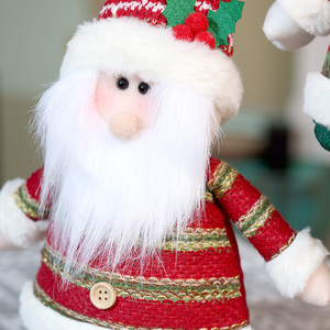 JIN PENG Juego <span class=keywords><strong>de</strong></span> 3 Muñecos <span class=keywords><strong>de</strong></span> Peluche Navideños <span class=keywords><strong>de</strong></span> Santa, <span class=keywords><strong>Muñeco</strong></span> <span class=keywords><strong>de</strong></span> <span class=keywords><strong>Nieve</strong></span> y Reno para Decoración <span class=keywords><strong>de</strong></span> Mesa, Repisa y Estante en Días Festivos - Product Image 4