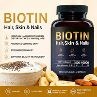 Capsules de Biotine Formule Personnalisée Collagène Sélénium Zinc Réduit la Chute des Cheveux Peau Jeune Marque Privée Vente en Gros