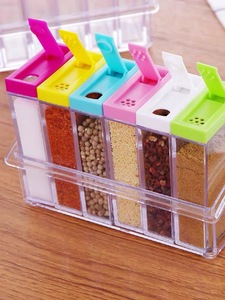 QY Kitchen bottiglie e barattoli di condimento in plastica <span class=keywords><strong>set</strong></span> di barattoli di condimento trasparente colorato creativo per la casa - Product Image 5