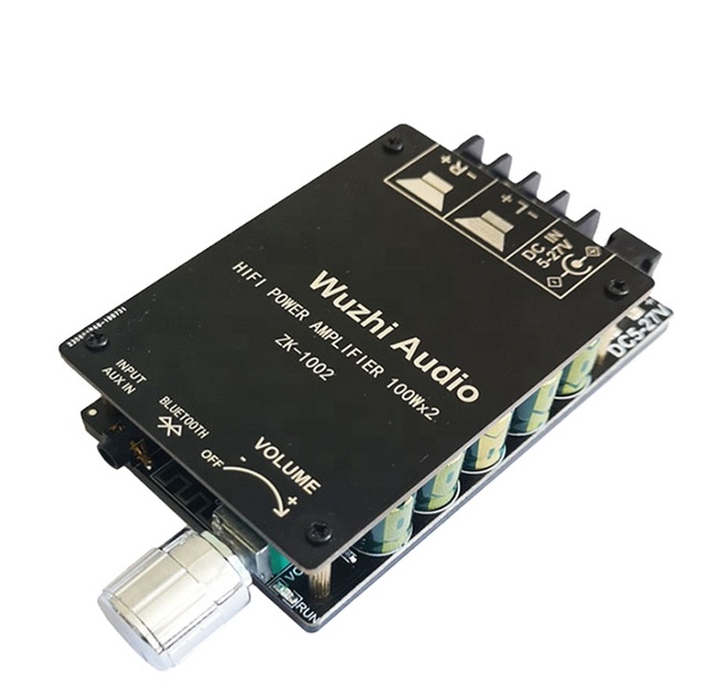 ZK-1002 HIFI TPA3116 Blue  Tooth 5.0 High Power Digital Amplifier Stereo Board 100W+100W AMP Amplificador Audio
