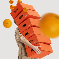 Boîte d'emballage en carton ondulé personnalisée pour fruits et légumes, idéale pour les oranges, les fruits frais, les légumes et la présentation en magasin