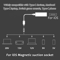 Kabel pengisi daya adaptor konverter USB-C, MagSafe 65W 2/1 ke tipe-c untuk Macbook meningkatkan keamanan kabel dan perangkat pintar baru