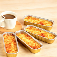 Barquette rectangulaire en aluminium de 200 ml, qualité alimentaire, jetable, compatible four, pour desserts et emballages à emporter