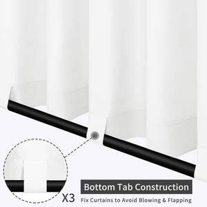 <span class=keywords><strong>Cortinas</strong></span> de Patio <span class=keywords><strong>para</strong></span> exteriores, 54W X 84L pulgadas, lengüeta desmontable blanca, cortina inferior superior, cabaña resistente a la intemperie a prueba de viento <span class=keywords><strong>para</strong></span> <span class=keywords><strong>porche</strong></span> - Product Image 3