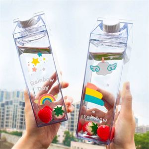 Eco Friendly Bpa Free PS Plastic 500Ml <b>Milk</b> <b>Bottle</b> Party Home Travel Portable Water Transparent Mug Carton Box - Product Image 5