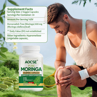 Suplemen Bubuk Daun Moringa Antioksidan Alami untuk Pencernaan, Pertumbuhan Rambut & Dukungan Imunitas Unisex 60 Pil/Botol