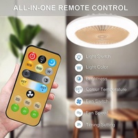 Ventilateur de plafond 2-en-1 avec variateur de vitesse et de luminosité, kit d'ampoule avec prise pour ventilateur et télécommande