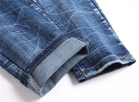 Jeans pour hommes Stonewashed Brodé Crânes Motif Printemps Utilitaire Denim Imprimé Respirant Hip Hop Streetwear Bouton