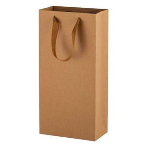 Wholesale Customized Size Wine Bottle Beer Kraft Paper <b>Bag</b> with Cotton Handles Black Wine Paper <b>Bag</b> - Product Image 3