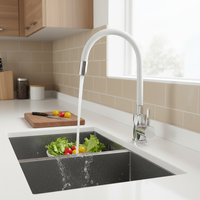 Robinet de cuisine en acier inoxydable à bec personnalisable, livraison rapide, pour évier de cuisine