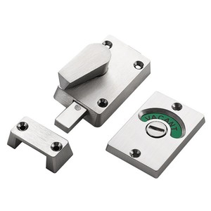 Cerradura de metal plana para puerta, juego de dos piezas con indicador de ocupación para uso en baños y aseos - Product Image 1