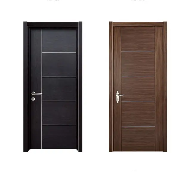 फैक्टरी बना लकड़ी दरवाजा डिजाइन नाली लाइन काटने पैटर्न आंतरिक दरवाजा