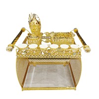 Ensemble de bougeoirs arabes du Moyen-Orient populaires, de luxe, haut de gamme, pour la maison, ornement de table basse en métal, Bernice Fin
