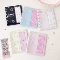 Album Foto PVC Kartun Bintang Jamur Kancing 4-grid Album Penyimpanan Stiker Foto Idola Pelajar