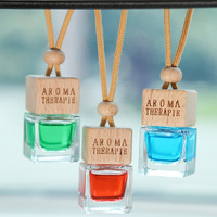 Diffuseur de parfum pour voiture personnalisé de luxe, petit diffuseur de parfum pour voiture suspendu, huile essentielle, diffuseur de parfum en verre avec bouchon en bois