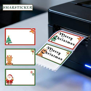Merry <b>Christmas</b> Direct Thermal Labels Stickers Watercolor Small Business ODM Thermal Stickers for Inventory - Product Image 3