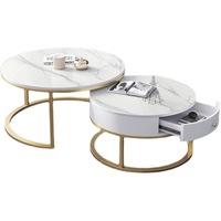 Tables Basses Gigognes Modernes Rondes en Bois pour Chambre et Salon