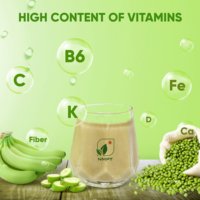 Authentiek Vietnamees groen bananenpoeder met mungboonmengsel, vitamine C, natuurlijke energieboost, OEM beschikbaar, NMPT-fles